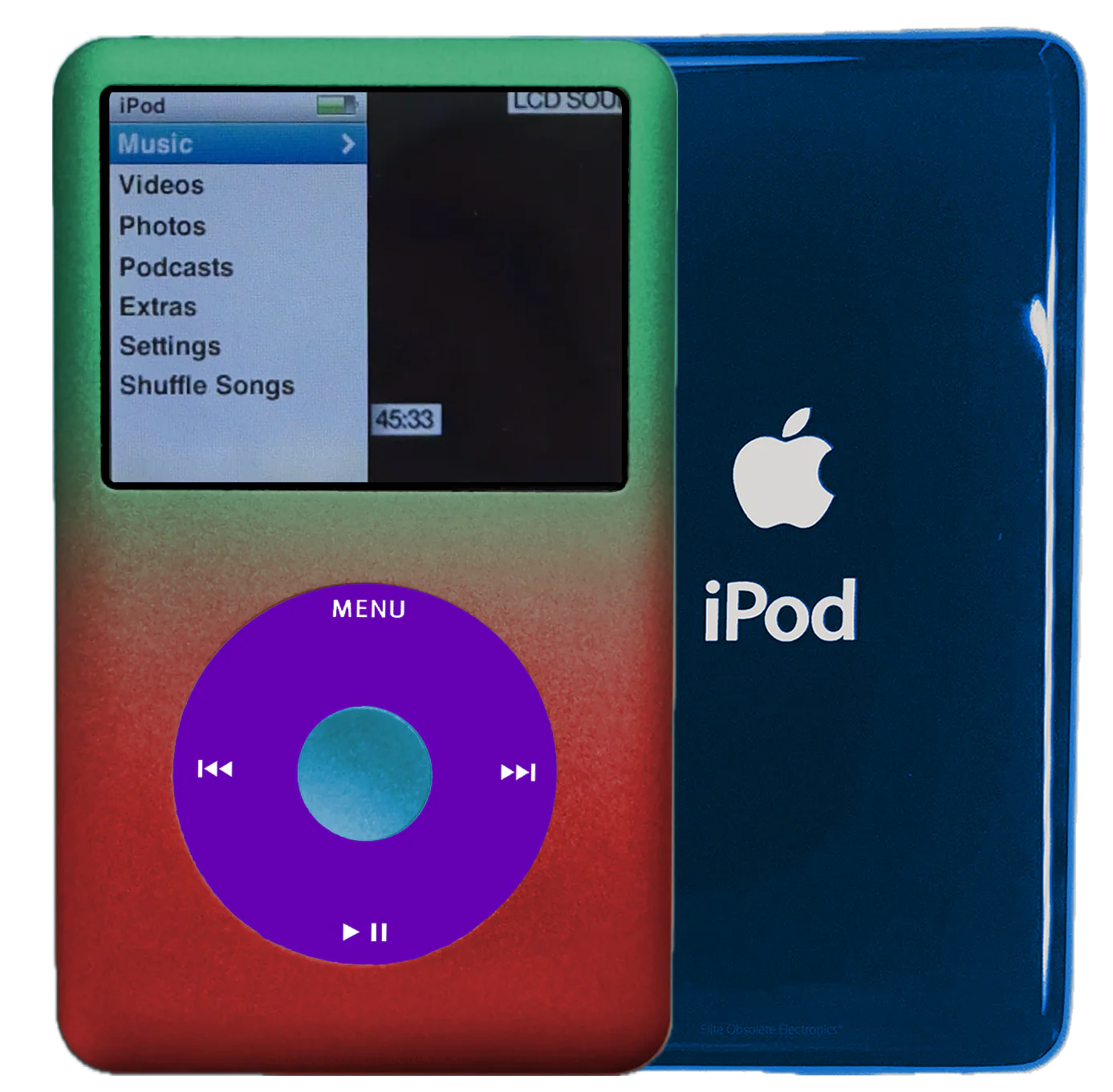 New Apple iPod Classic 6th & 7th Generation Gradient Green/Red / Purple / Sky Blue (Aqua)