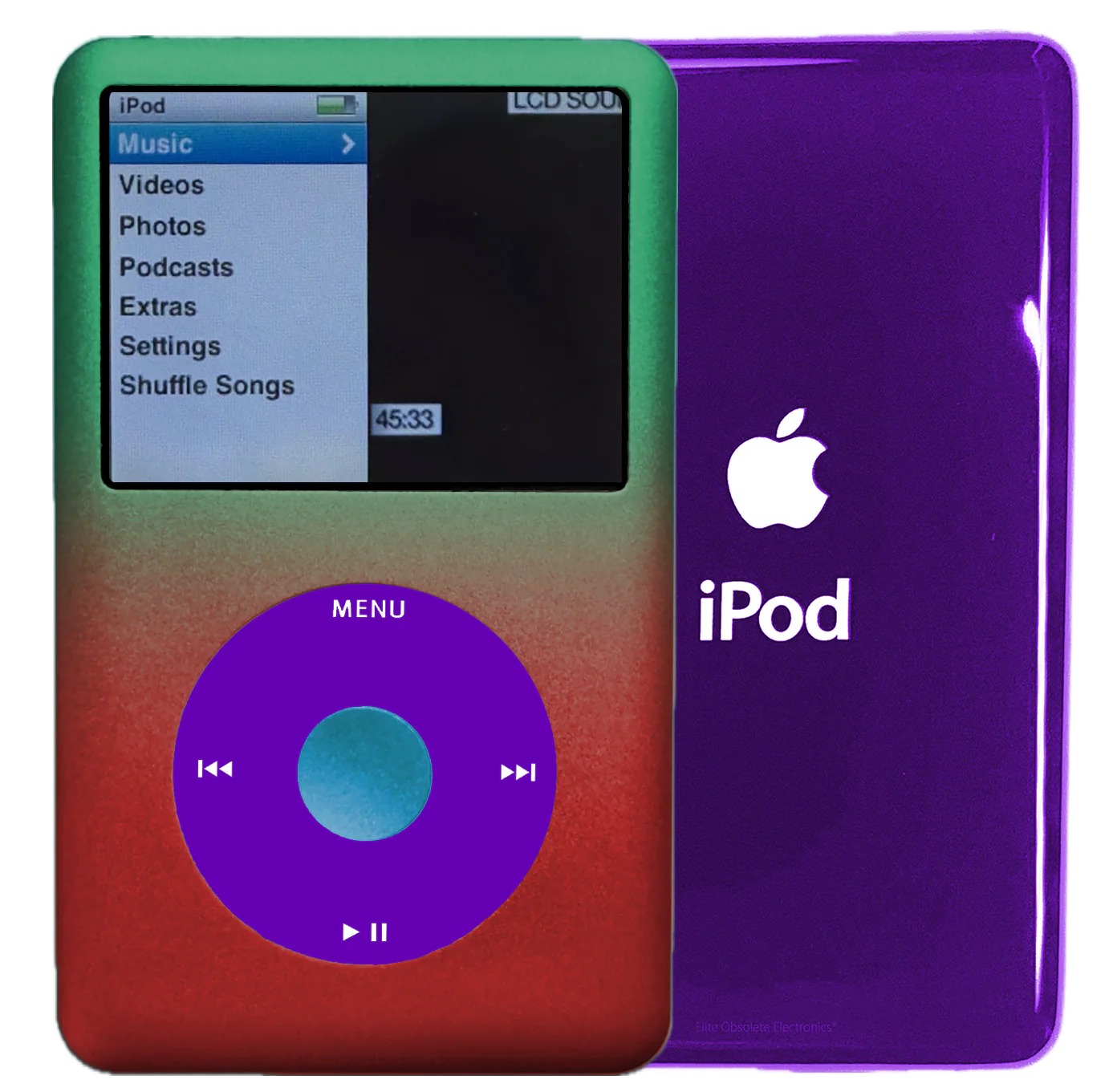 New Apple iPod Classic 6th & 7th Generation Gradient Green Red / Purple / Sky Blue (Midnight Purple)