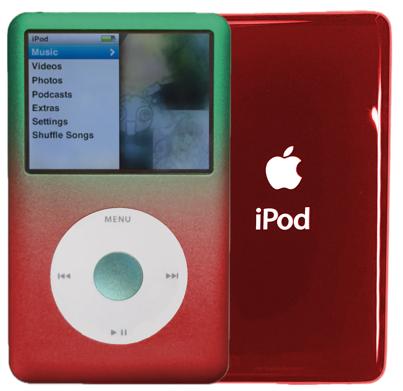 New Apple iPod Classic 6th & 7th Generation Gradient Green Red / White / Arctic Blue (Sangria Red)