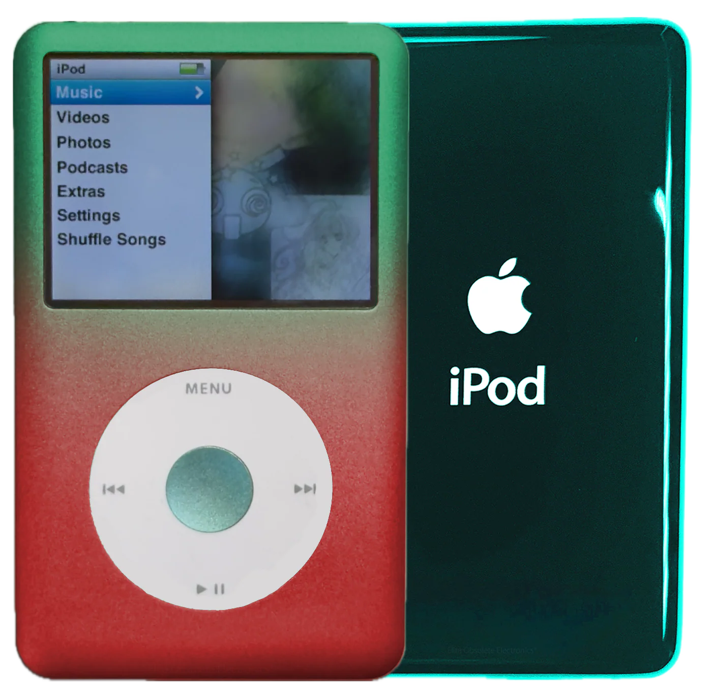 New Apple iPod Classic 6th & 7th Generation Gradient Green Red / White / Arctic Blue (Pine Green)