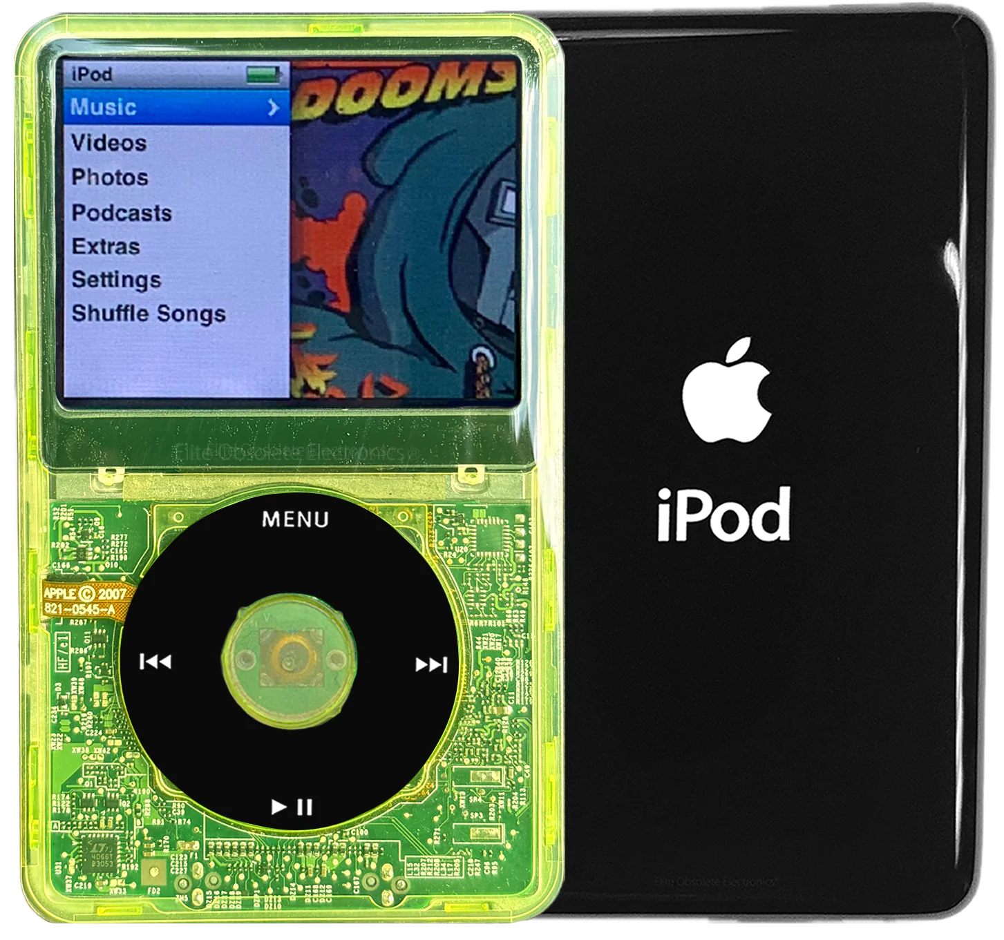 New Apple iPod Classic 6th & 7th Generation Green Crystal Plastic / Black / Green Crystal (Black)
