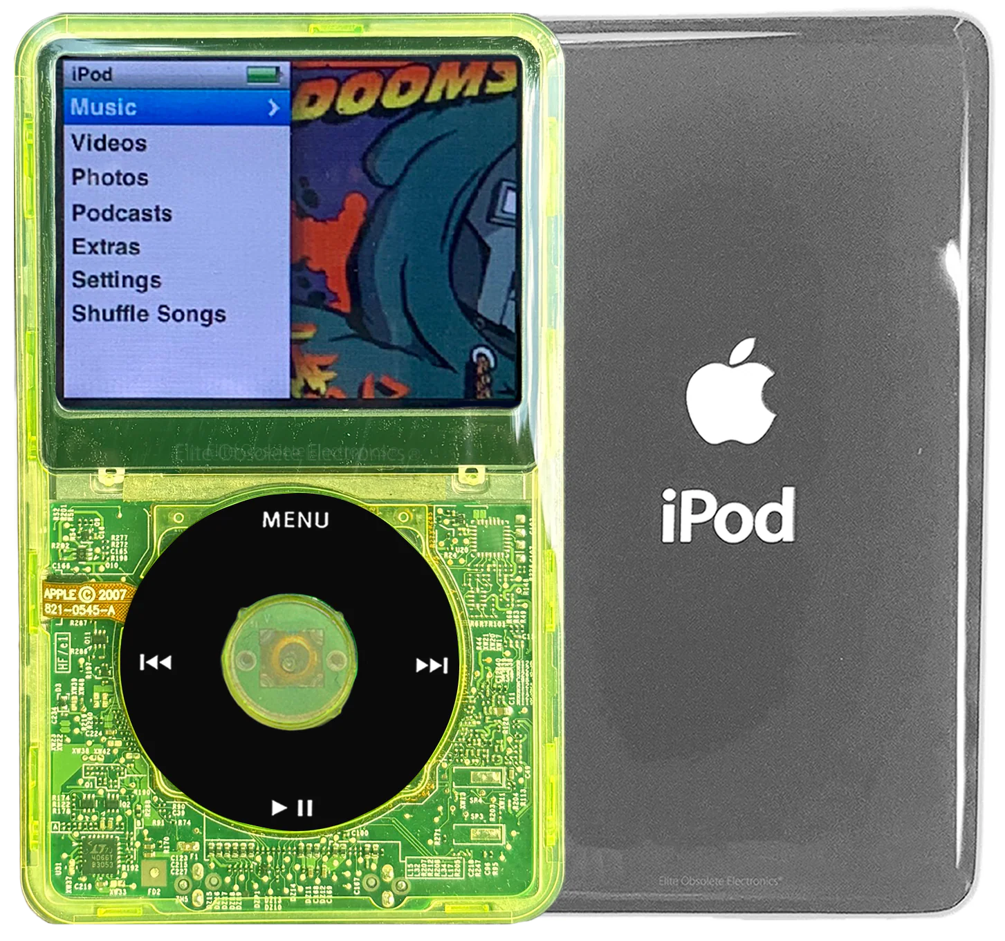 New Apple iPod Classic 6th & 7th Generation Green Crystal Plastic / Black / Green Crystal (Silver)