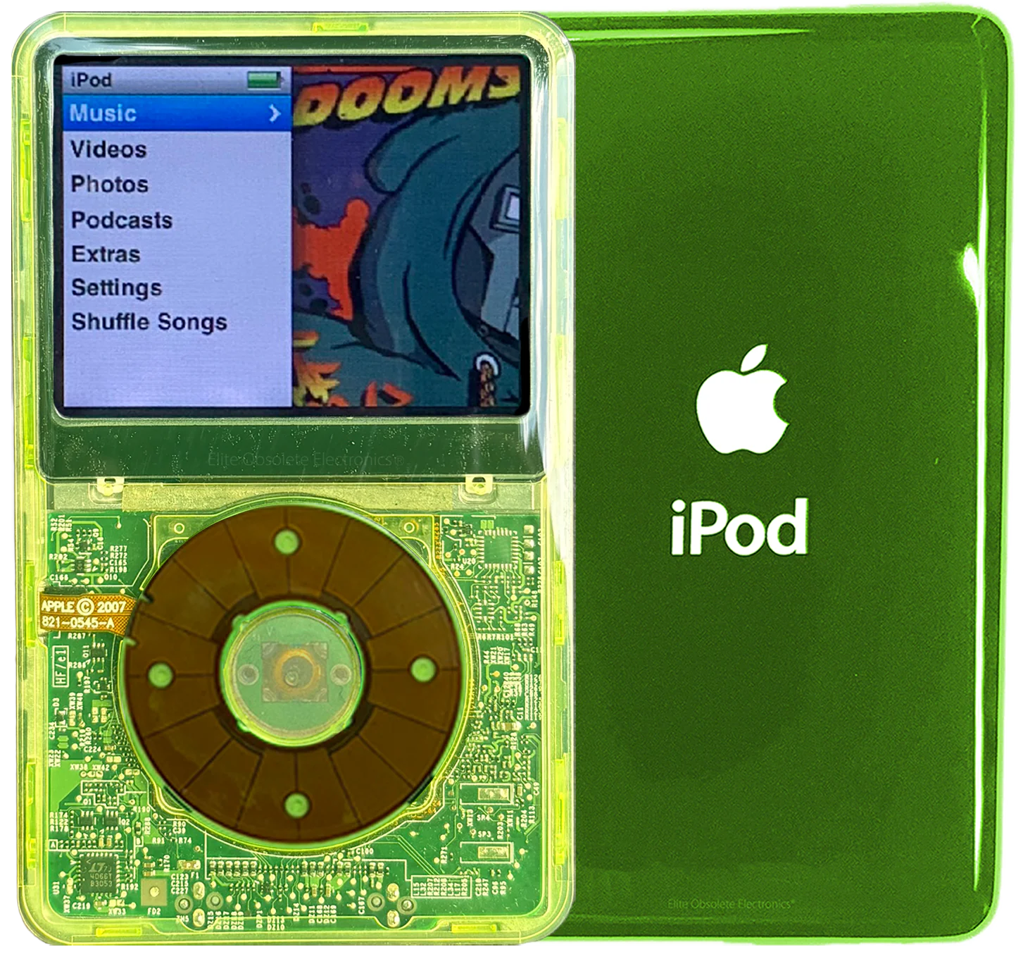 New Apple iPod Classic 6th & 7th Generation Green Crystal Plastic / Green Crystal / Green Crystal (Toxic Green)