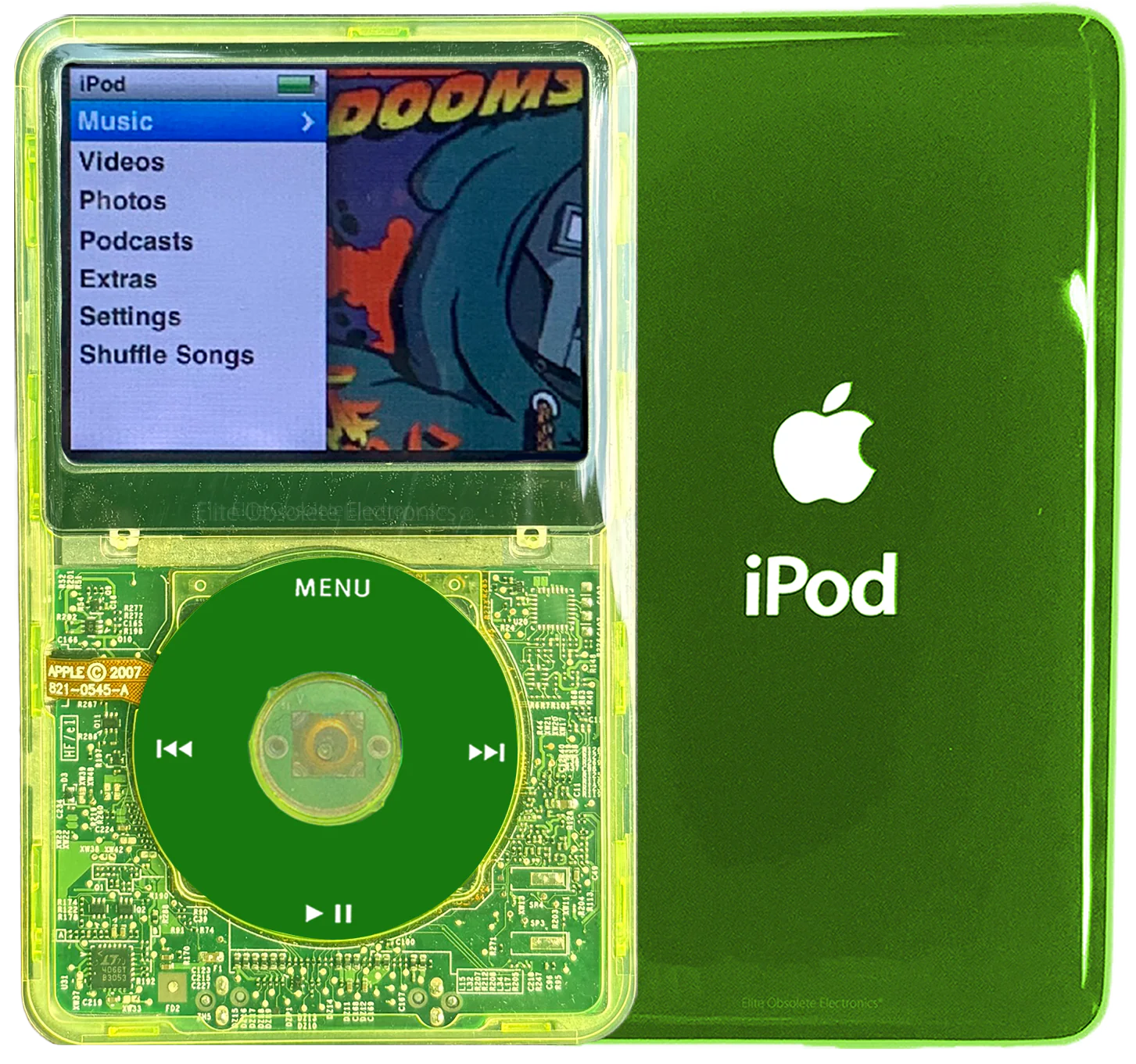 New Apple iPod Classic 6th & 7th Generation Green Crystal Plastic / Green / Green Crystal (Toxic Green)