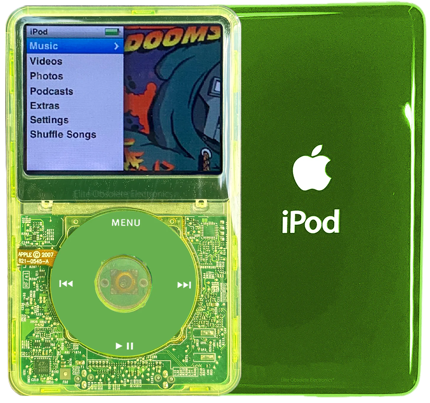 New Apple iPod Classic 6th & 7th Generation Green Crystal Plastic / Light Green / Green Crystal (Toxic Green)
