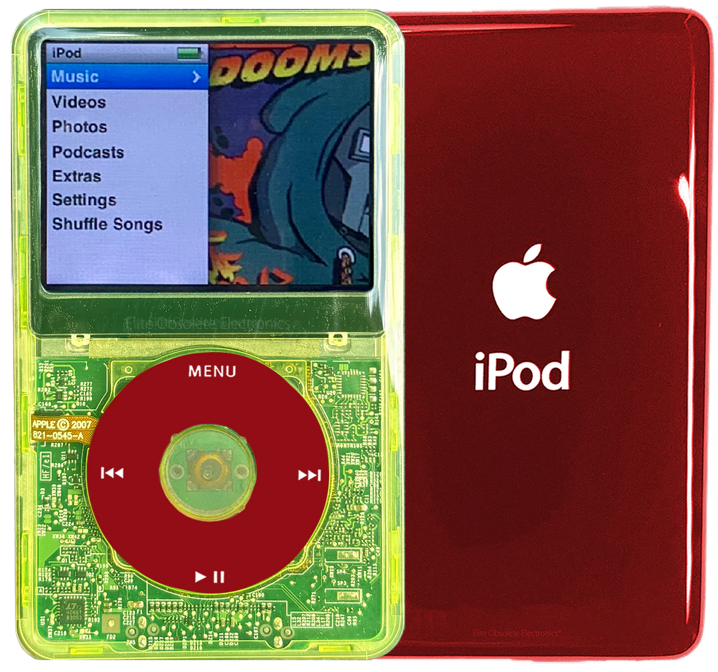 New Apple iPod Classic 6th & 7th Generation Green Crystal Plastic / Red / Green Crystal (Sangria Red)