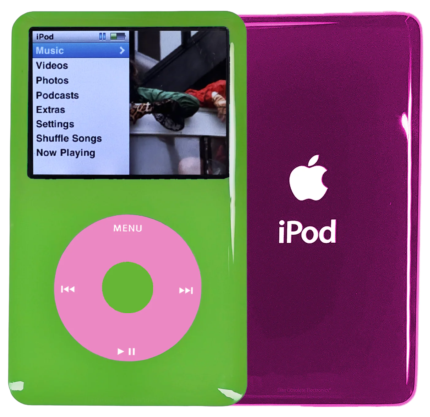 New Apple iPod Classic 6th & 7th Generation Green Plastic / Light Pink / Green Plastic (Hyper Pink)
