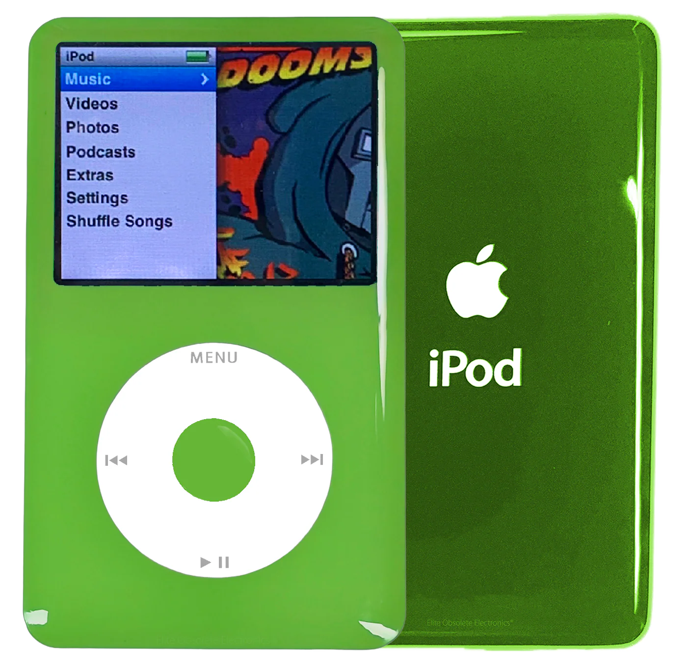 New Apple iPod Classic 6th & 7th Generation Green Plastic / White / Green Plastic (Toxic Green)