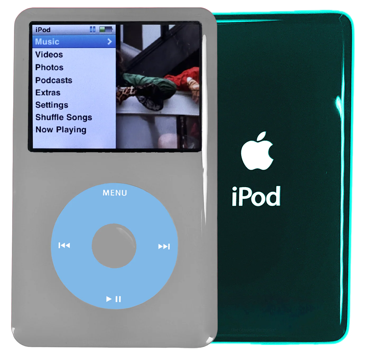 New Apple iPod Classic 6th & 7th Generation Grey Plastic / Light Blue / Grey Plastic (Pine Green)