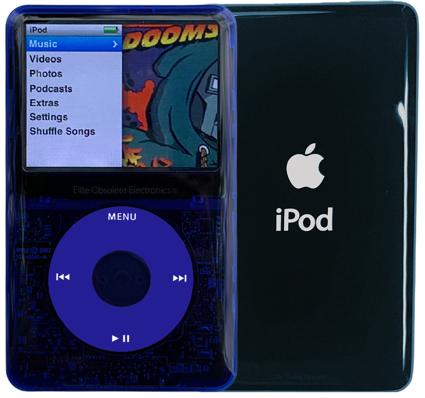 New Apple iPod Classic 6th & 7th Generation Indigo Crystal Plastic / Blue / Crystal Clear (Storm Cloud)