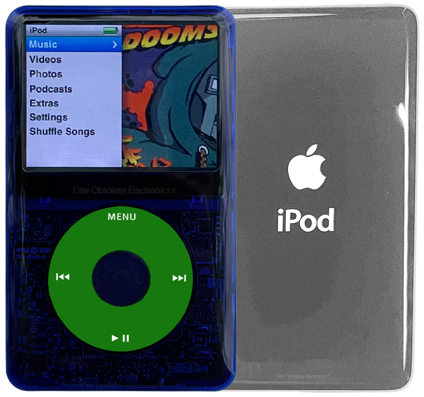 New Apple iPod Classic 6th & 7th Generation Indigo Crystal Plastic / Green / Green Crystal (Silver)