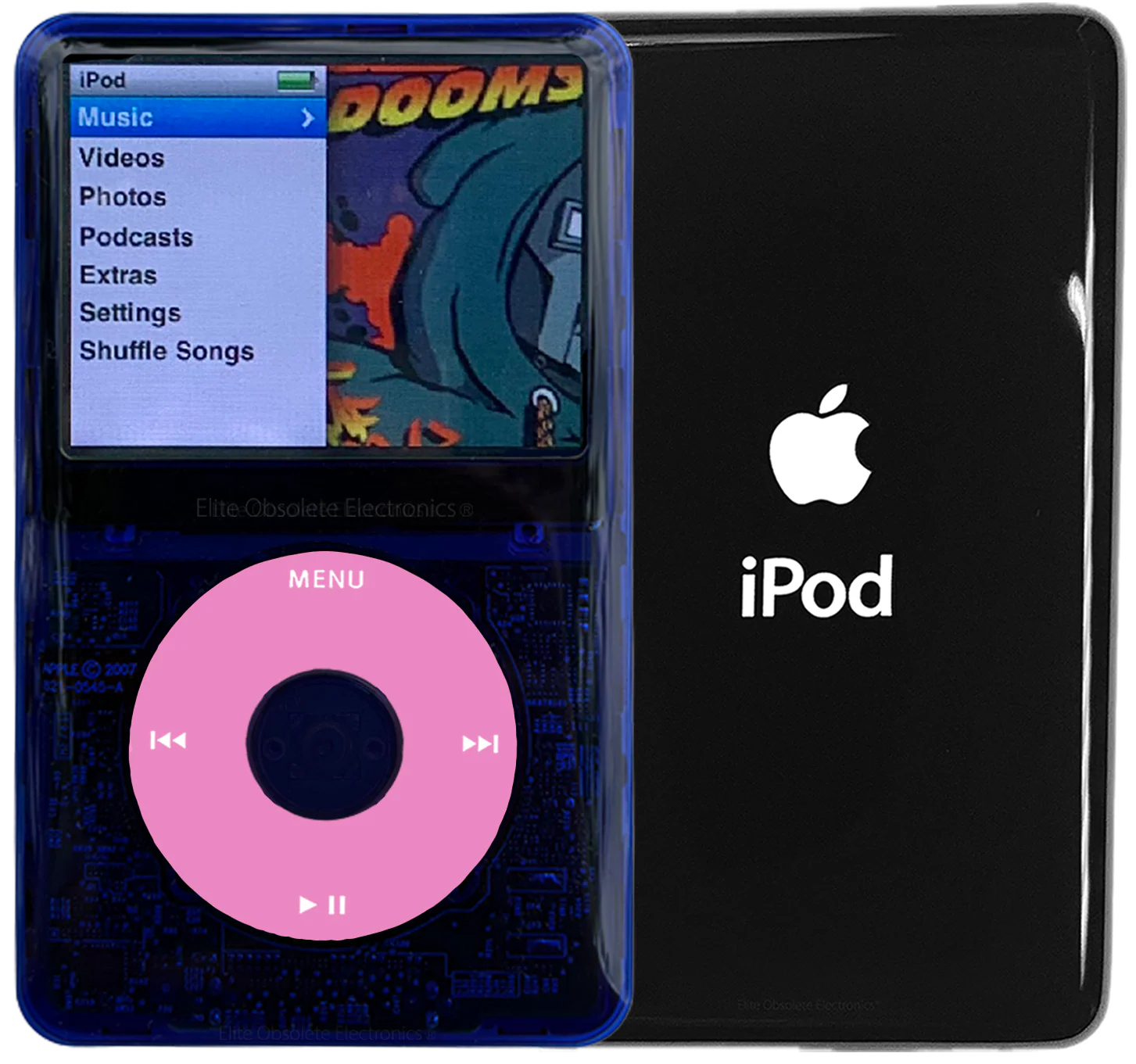 New Apple iPod Classic 6th & 7th Generation Indigo Crystal Plastic / Light Pink / Indigo Crystal (Black)
