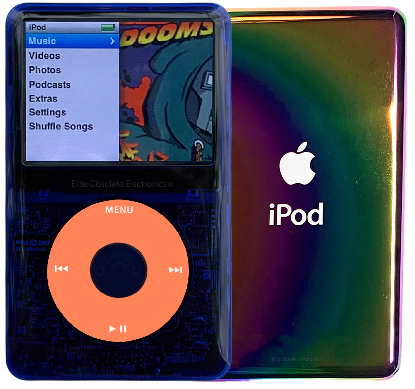 New Apple iPod Classic 6th & 7th Generation Indigo Crystal Plastic / Orange / Indigo Crystal (Rainbow)