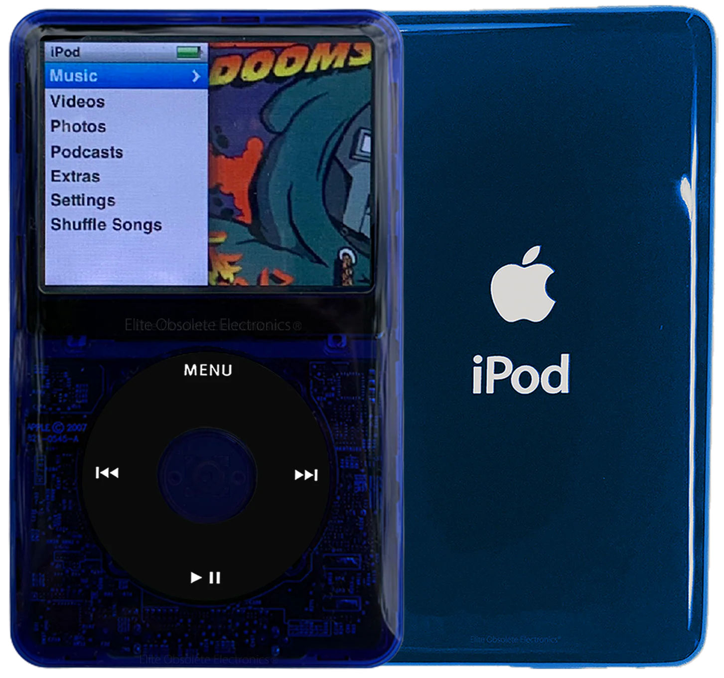 New Apple iPod Classic 6th & 7th Generation Indigo Crystal Plastic / Black / Indigo Crystal (Aqua)