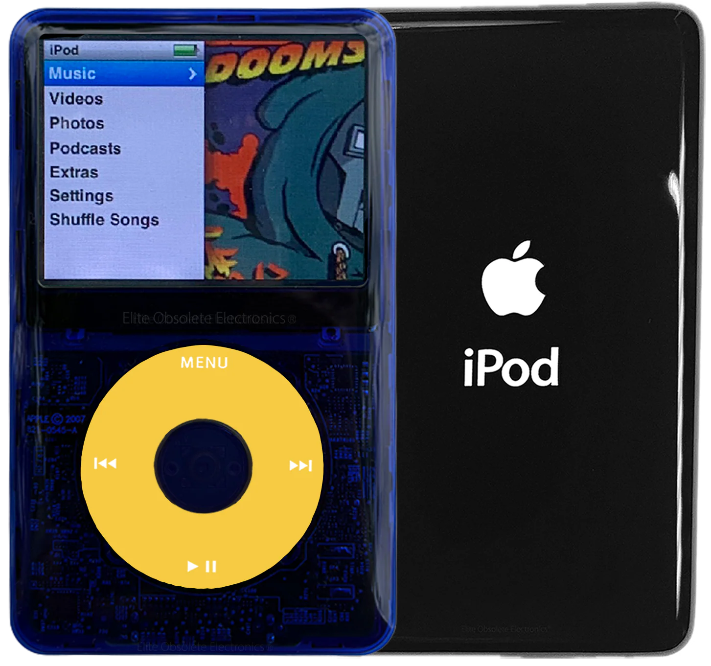 New Apple iPod Classic 6th & 7th Generation Indigo Crystal Plastic / Yellow / Indigo Crystal (Black)