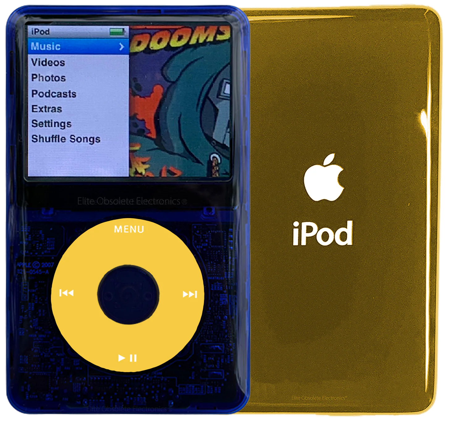 New Apple iPod Classic 6th & 7th Generation Indigo Crystal Plastic / Yellow / Indigo Crystal (Gold)
