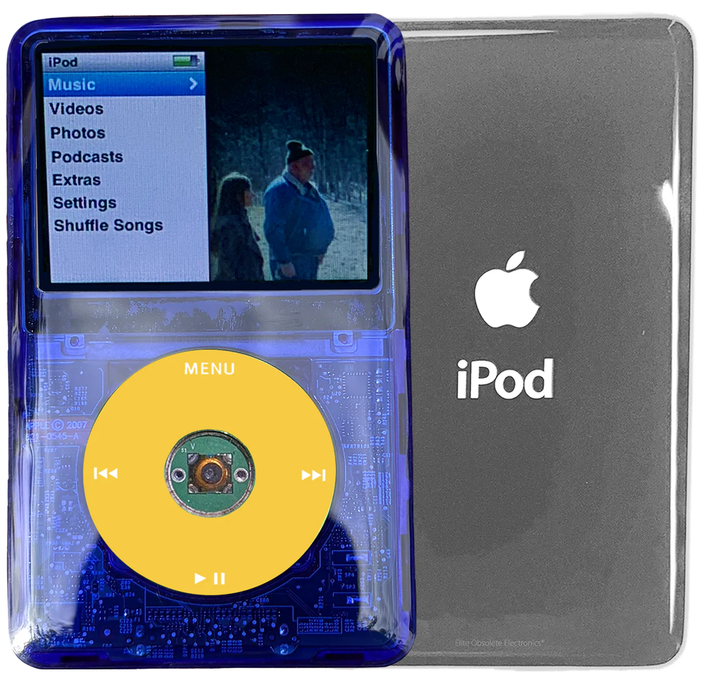 New Apple iPod Classic 6th & 7th Generation Indigo Crystal Plastic / Yellow / Green Crystal (Silver)