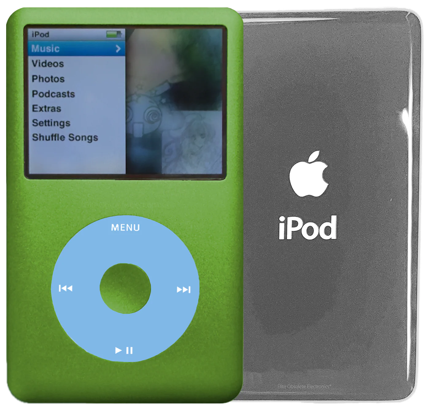 New Apple iPod Classic 6th & 7th Generation Lime Green Metal / Light Blue / Lime Green Metal (Silver)