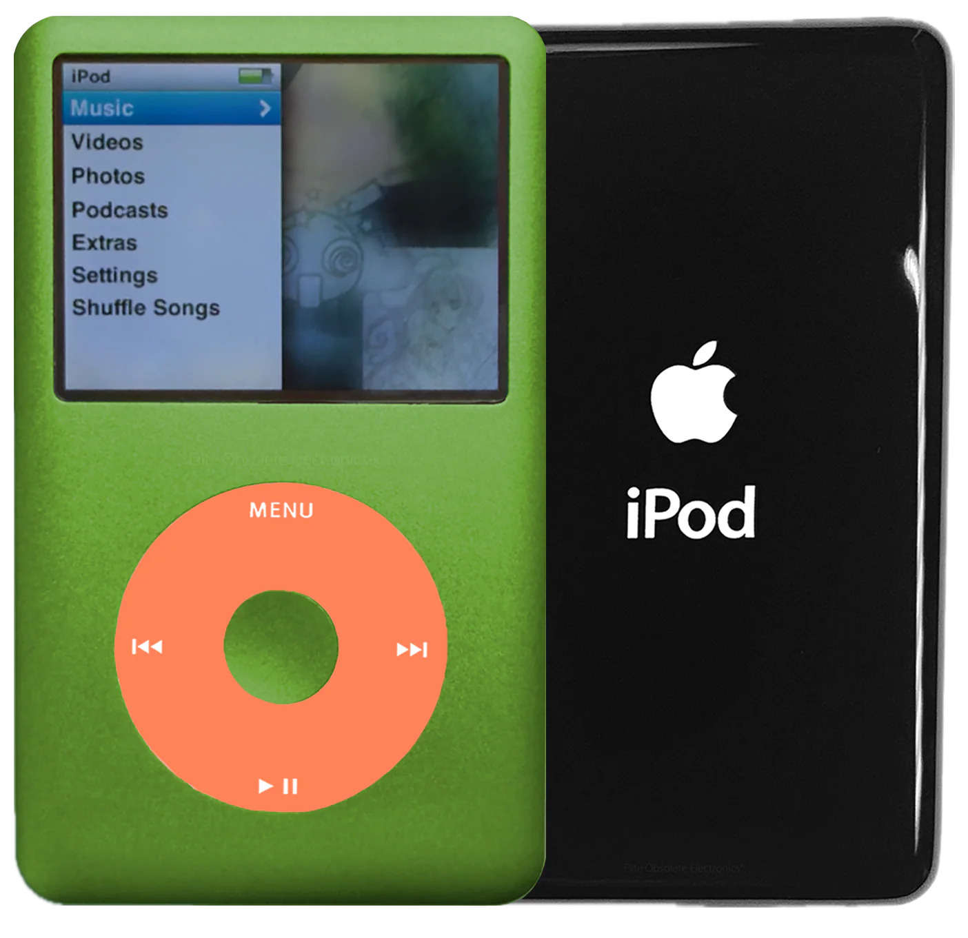 New Apple iPod Classic 6th & 7th Generation Lime Green Metal / Orange / Lime Green Metal (Black)