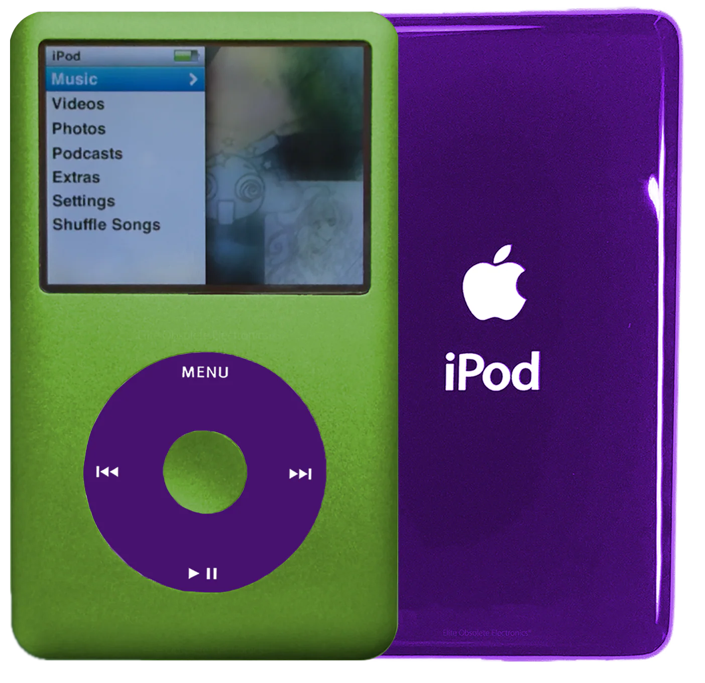 New Apple iPod Classic 6th & 7th Generation Lime Green Metal / Purple / Lime Green Metal (Midnight Purple)