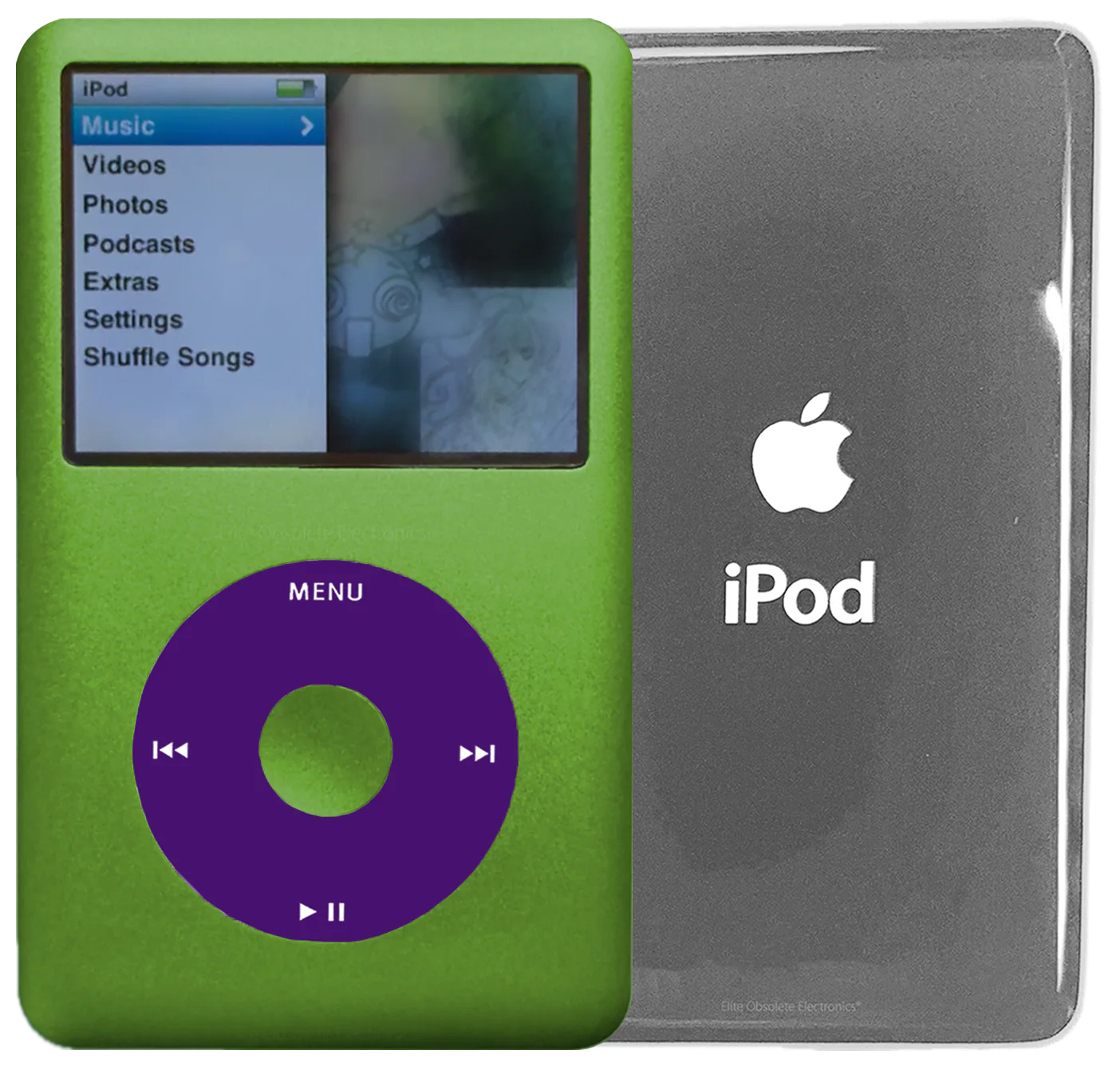 New Apple iPod Classic 6th & 7th Generation Lime Green Metal / Purple / Lime Green Metal (Silver)