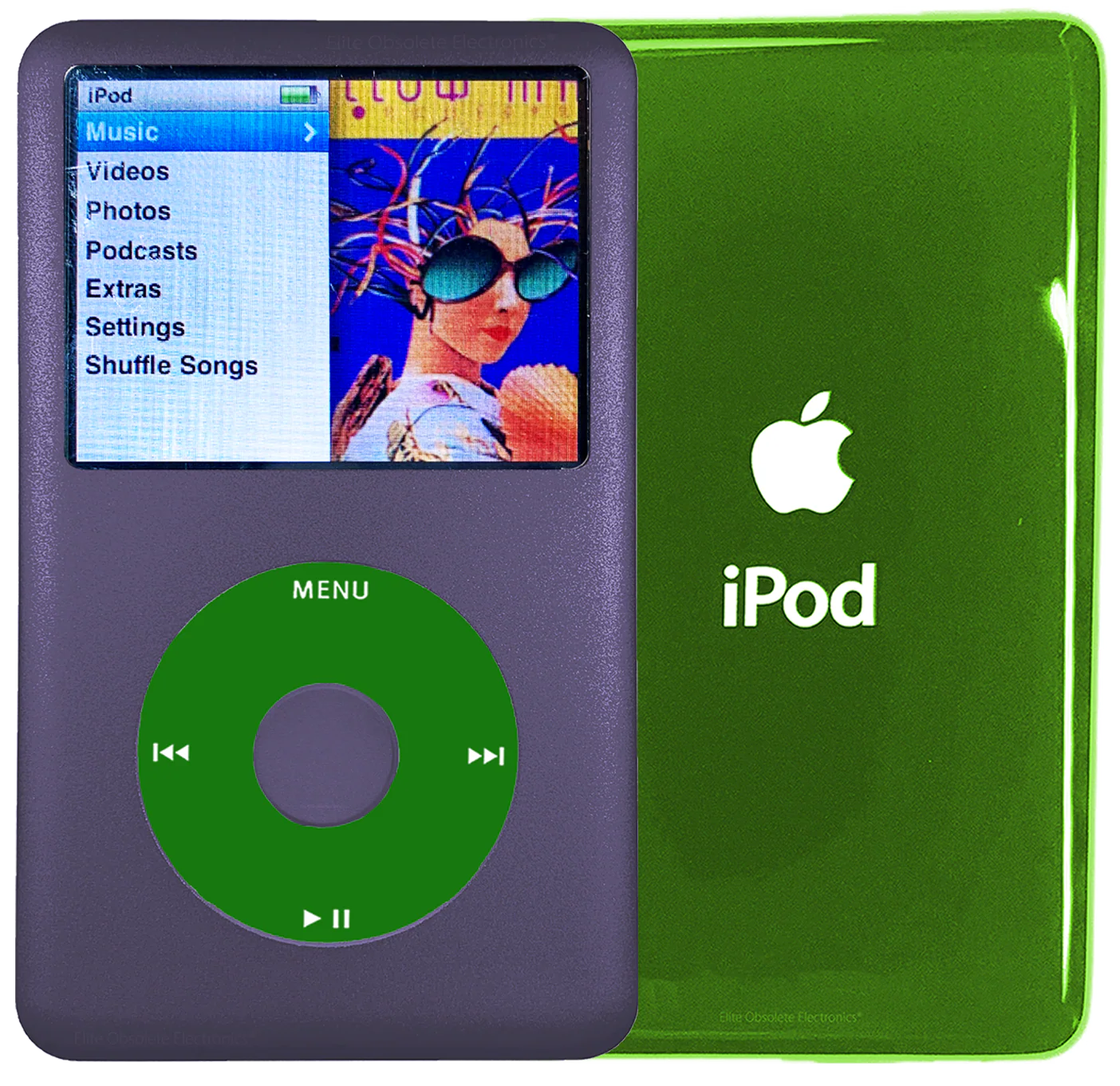 New Apple iPod Classic 6th & 7th Generation Midnight Purple Metal / Green / Midnight Purple Metal (Toxic Green)