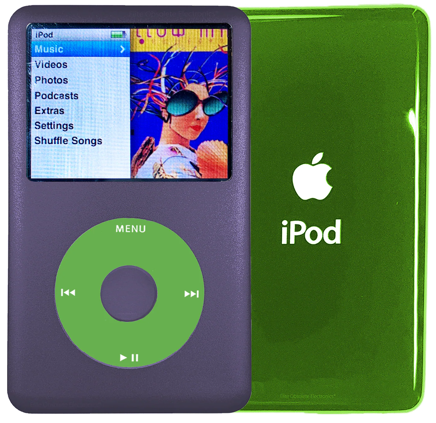 New Apple iPod Classic 6th & 7th Generation Midnight Purple Metal / Light Green / Midnight Purple Metal (Toxic Green)