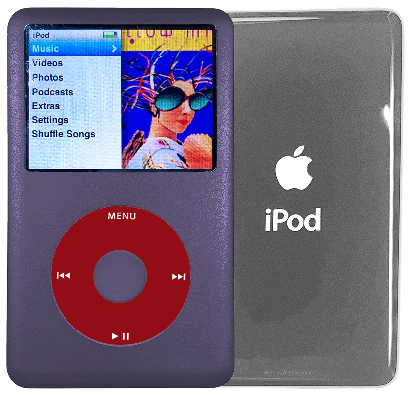 New Apple iPod Classic 6th & 7th Generation Midnight Purple Metal / Red / Midnight Purple Metal (Silver)