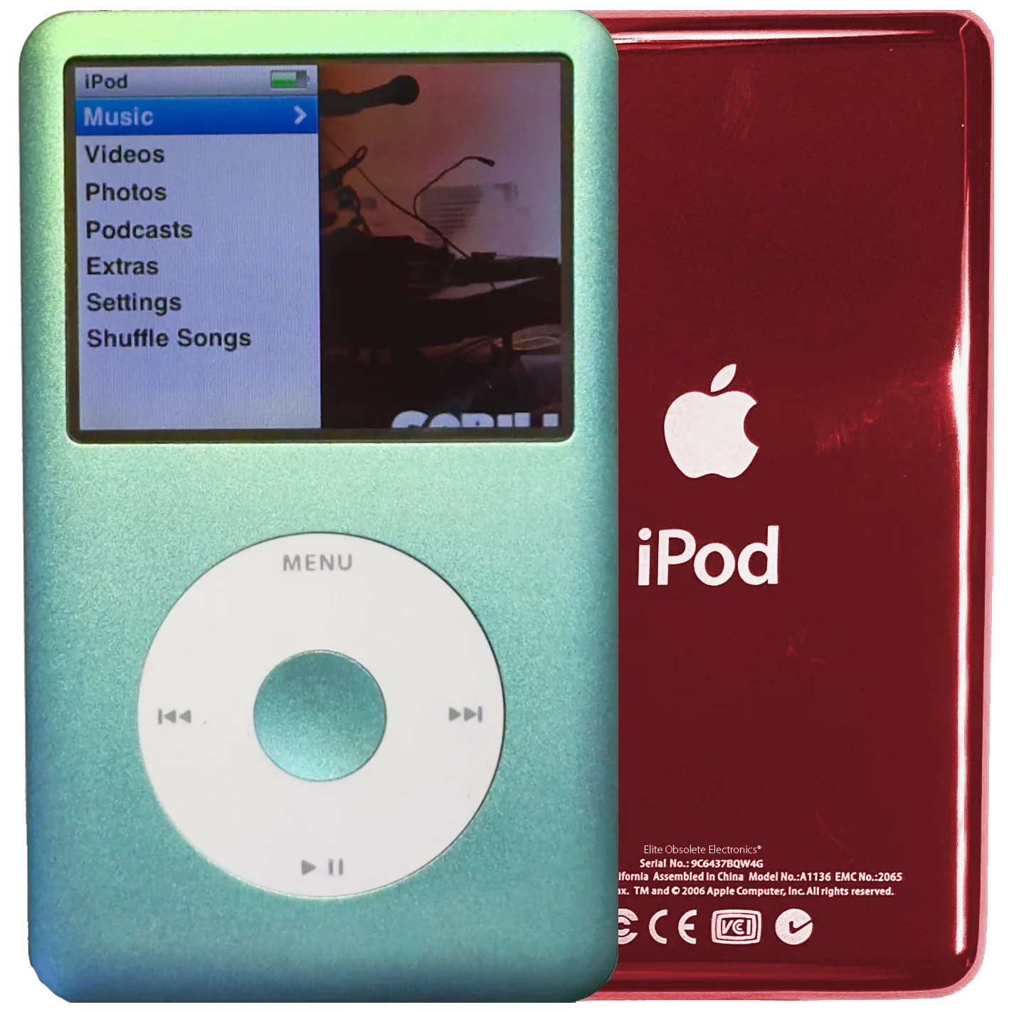 New Apple iPod Classic 6th & 7th Generation Mint Green / White / Mint Green (Sangria Red)