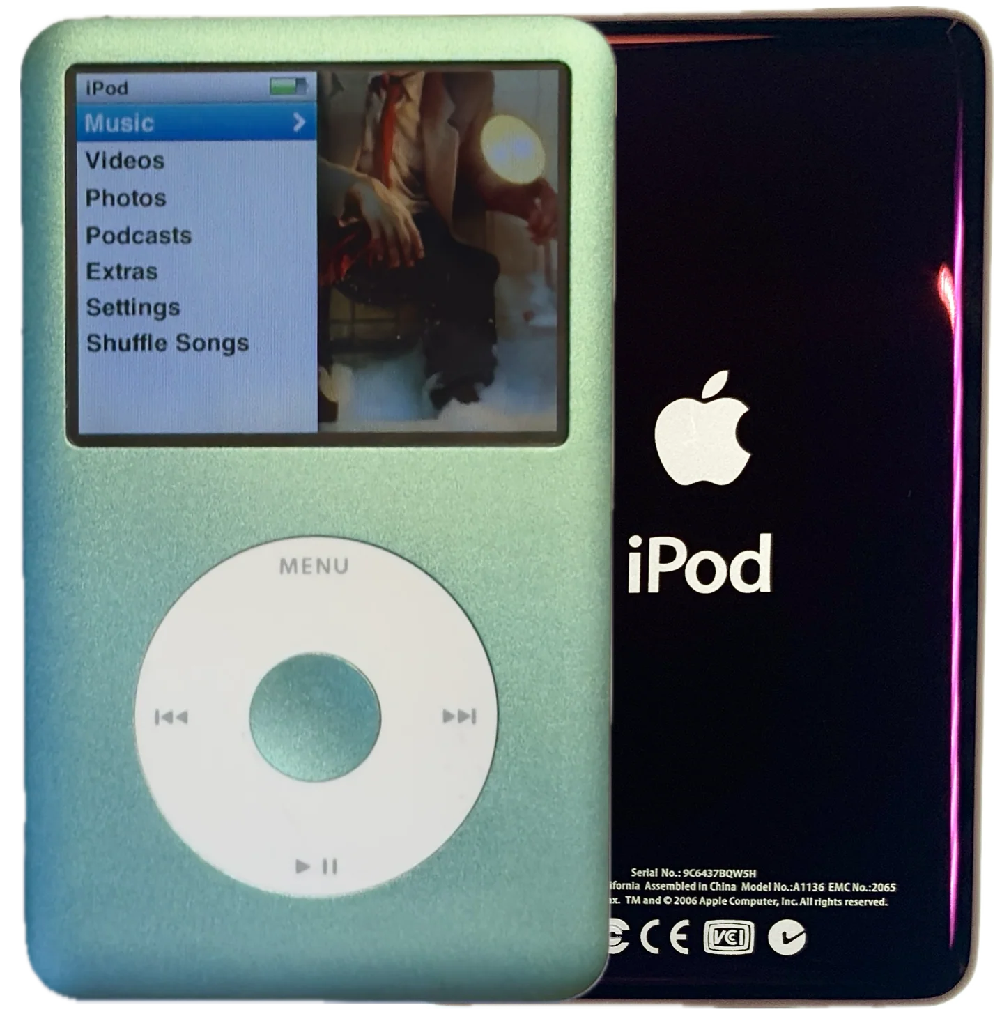 New Apple iPod Classic 6th & 7th Generation Mint Green / White / Mint Green (Wine)