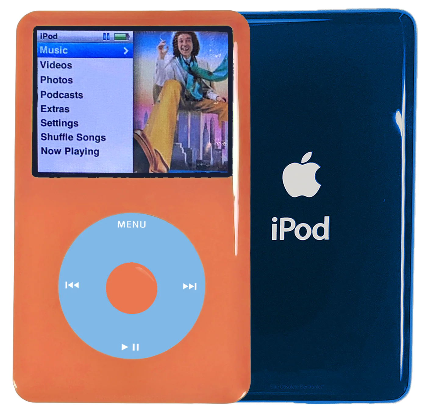 New Apple iPod Classic 6th & 7th Generation Orange Plastic / Light Blue / Orange Plastic (Aqua)