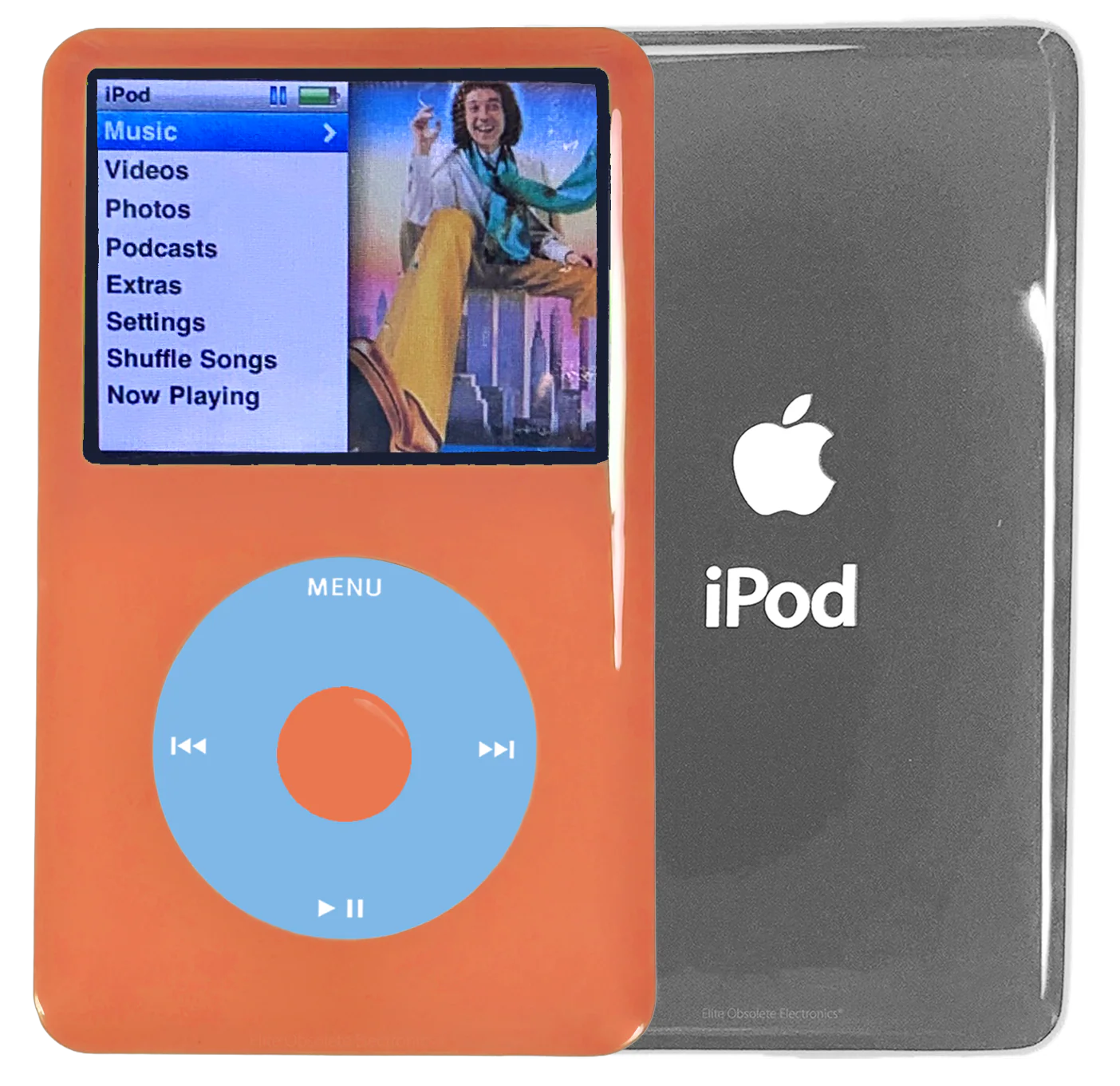 New Apple iPod Classic 6th & 7th Generation Orange Plastic / Light Blue / Orange Plastic (Silver)