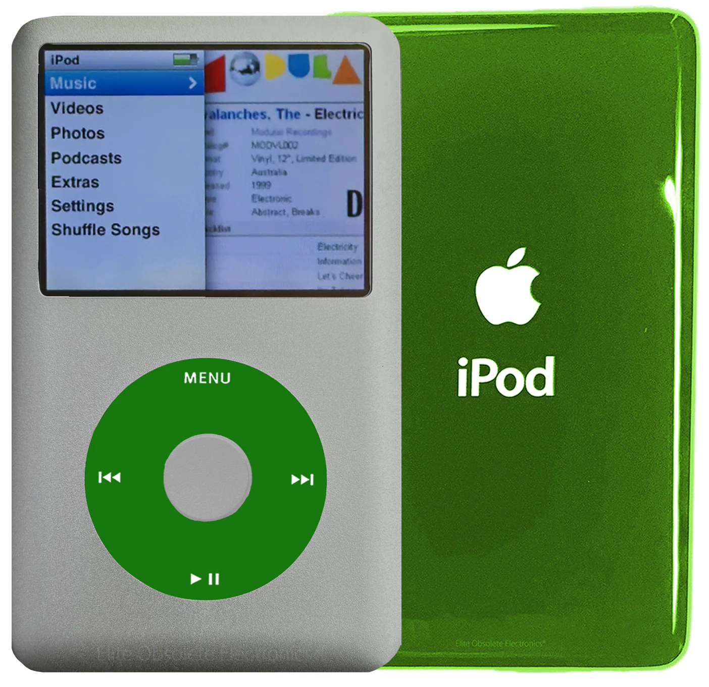 New Apple iPod Classic 6th & 7th Generation Pebble Grey Metal / Green / Pebble Grey Metal (Toxic Green)