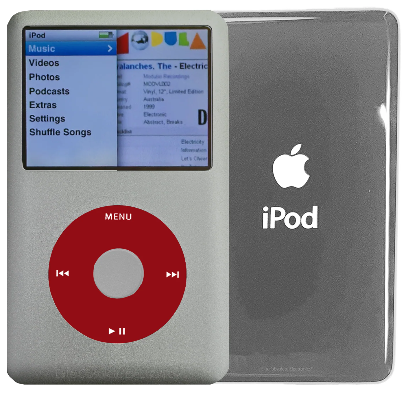New Apple iPod Classic 6th & 7th Generation Pebble Grey Metal / Red / Pebble Grey Metal (Silver)