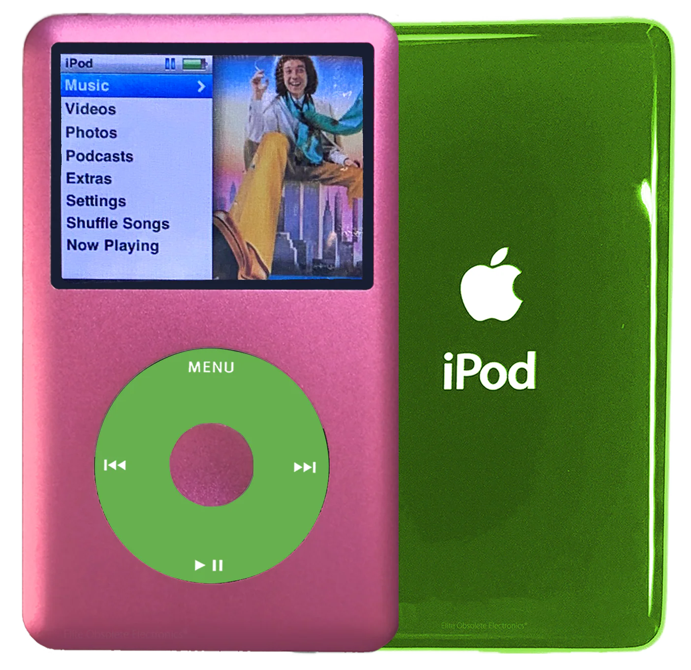 New Apple iPod Classic 6th & 7th Generation Hot Pink Metal / Light Green / Hot Pink Metal (Toxic Green)