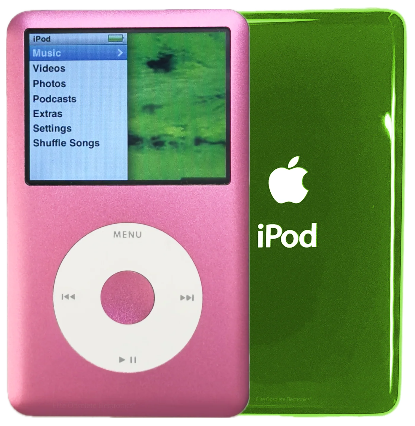 New Apple iPod Classic 6th & 7th Generation Pink Metal / White / Pink Metal (Toxic Green)