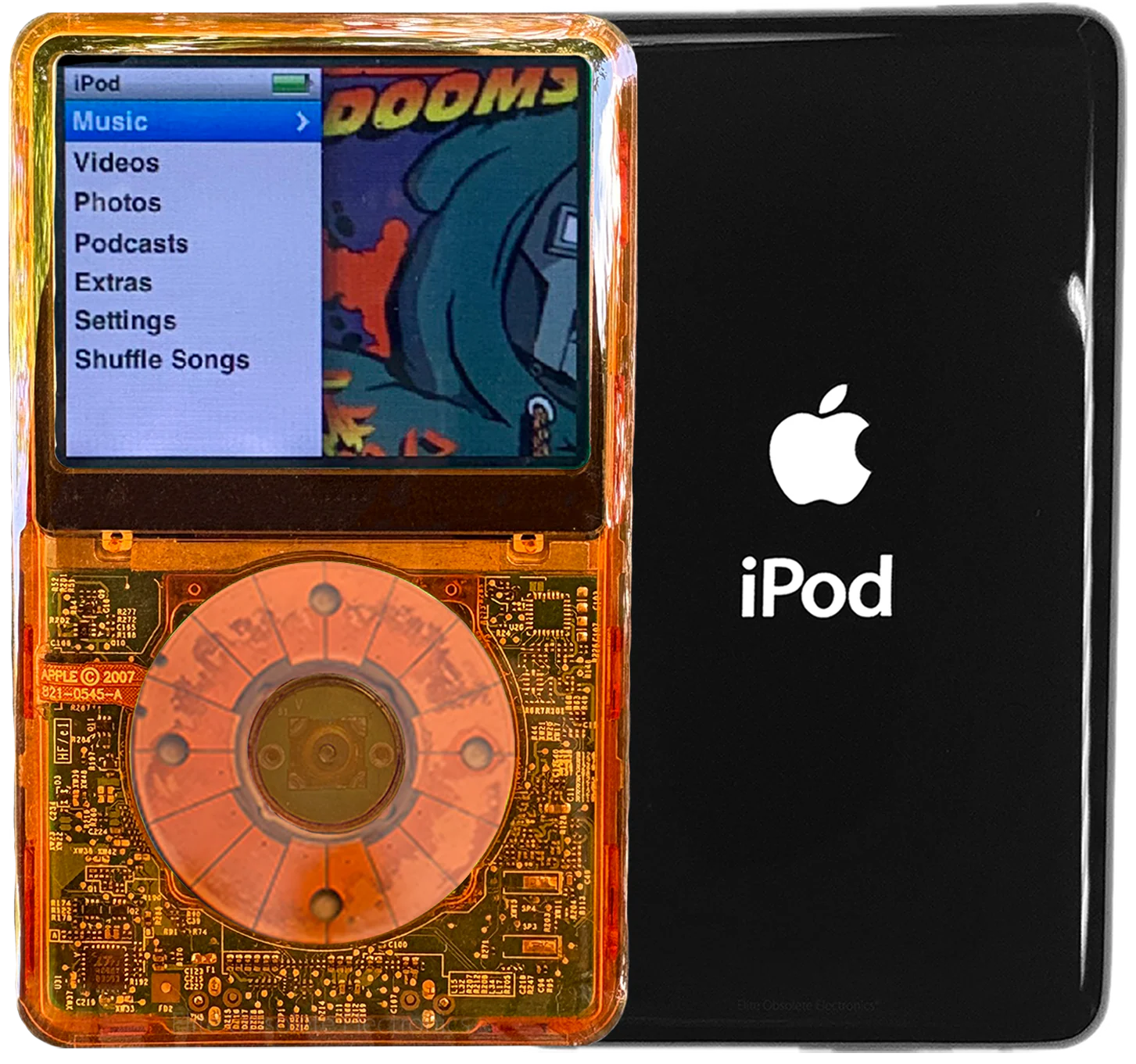 New Apple iPod Classic 6th & 7th Generation Orange Crystal Plastic / Orange Crystal / Orange Crystal (Black)
