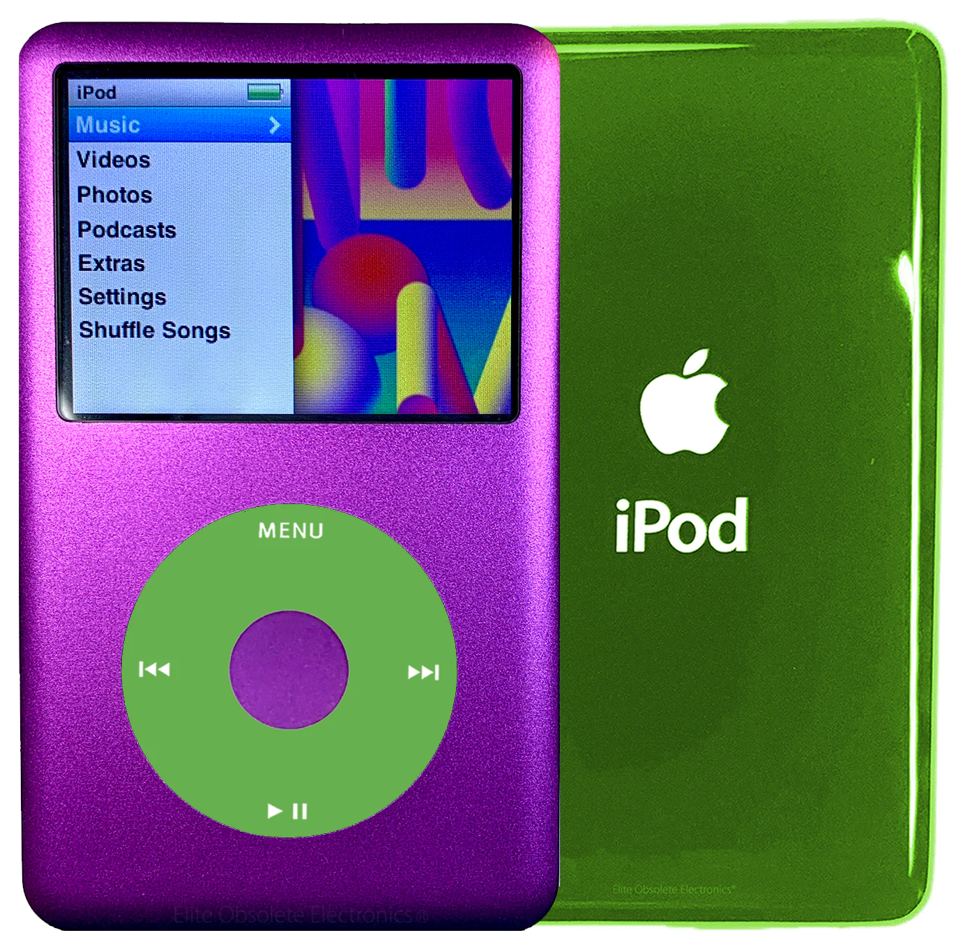 New Apple iPod Classic 6th & 7th Generation Purple Metal / Light Green / Purple Metal (Toxic Green)