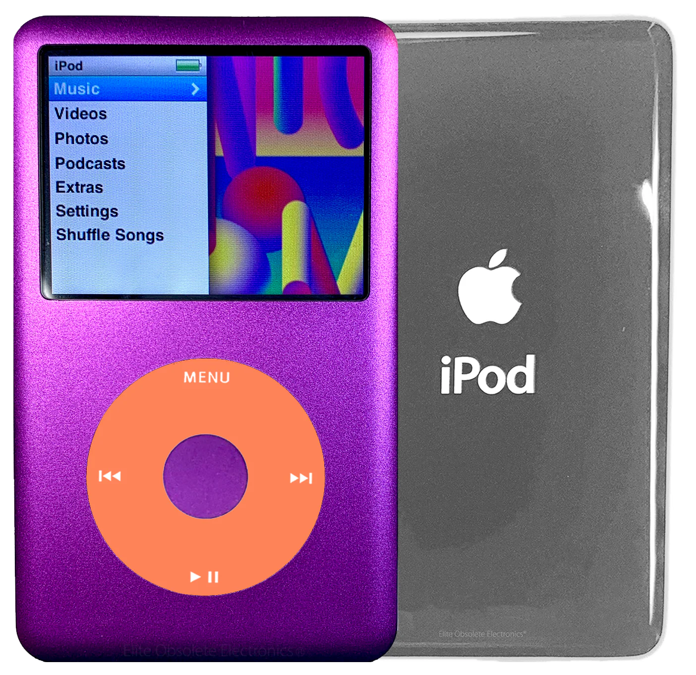 New Apple iPod Classic 6th & 7th Generation Purple Metal / Orange / Purple Metal (Silver)