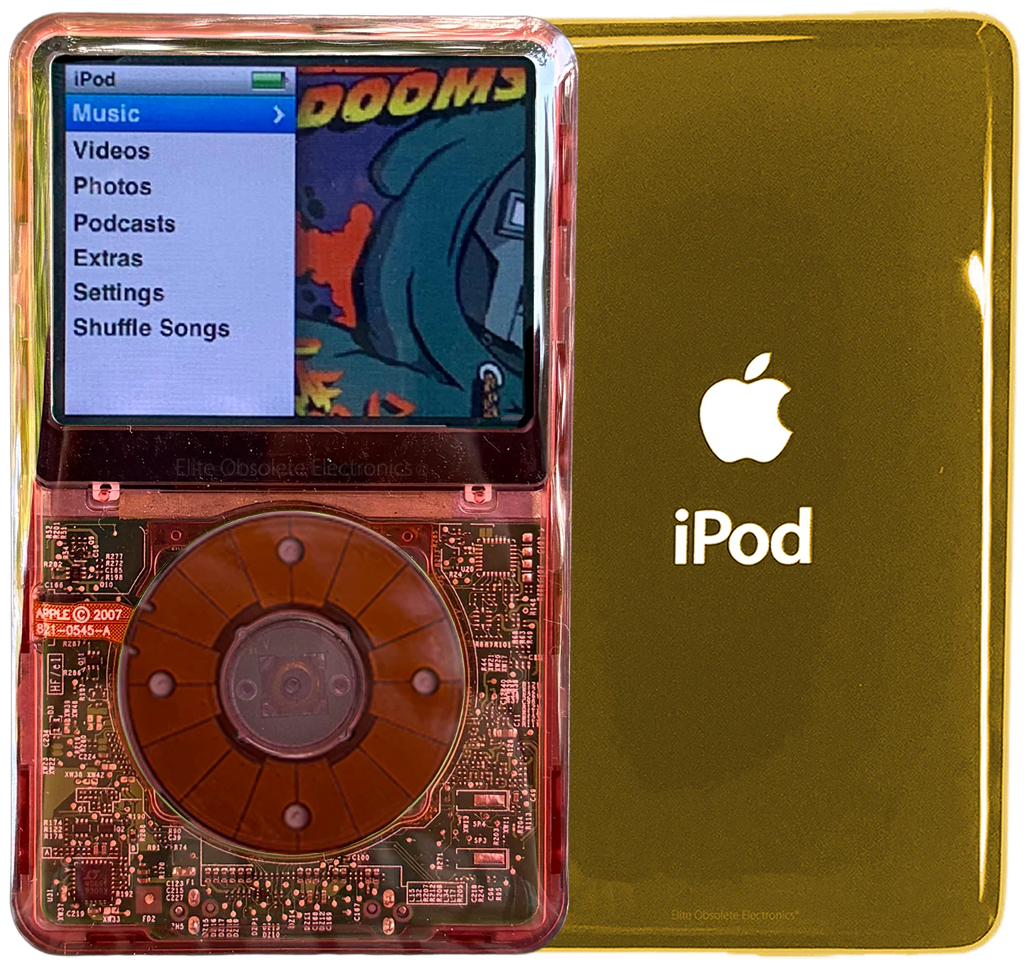 New Apple iPod Classic 6th & 7th Generation Red Crystal Plastic / Red Crystal / Red Crystal (Gold)