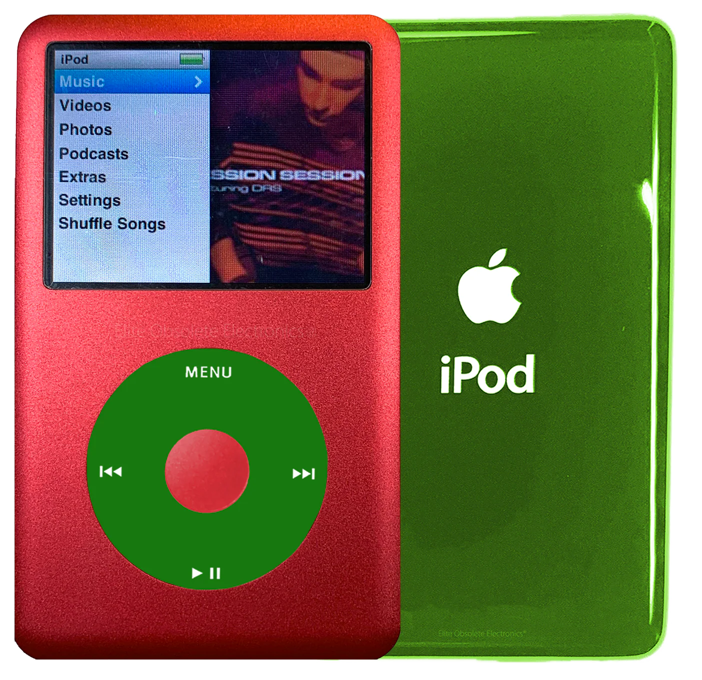New Apple iPod Classic 6th & 7th Generation Red Metal / Green / Red Metal (Toxic Green)