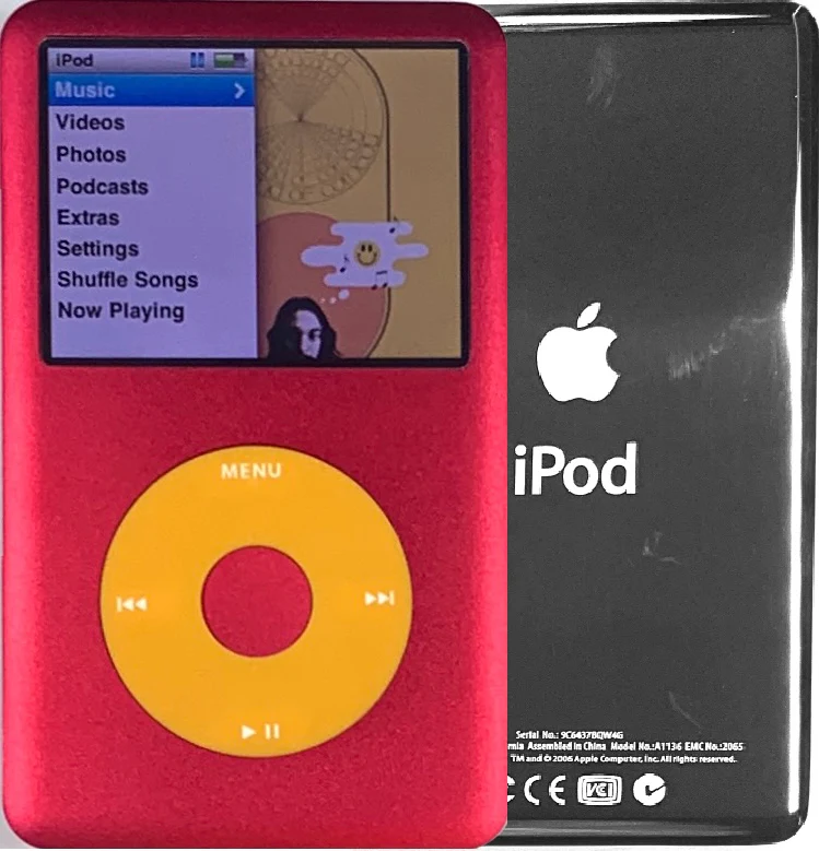 New Apple iPod Classic 6th & 7th Generation Red / Yellow / Red (Silver)