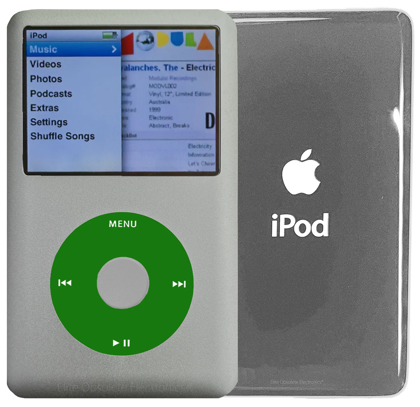 New Apple iPod Classic 6th & 7th Generation Pebble Grey Metal / Green / Pebble Grey Metal (Silver)