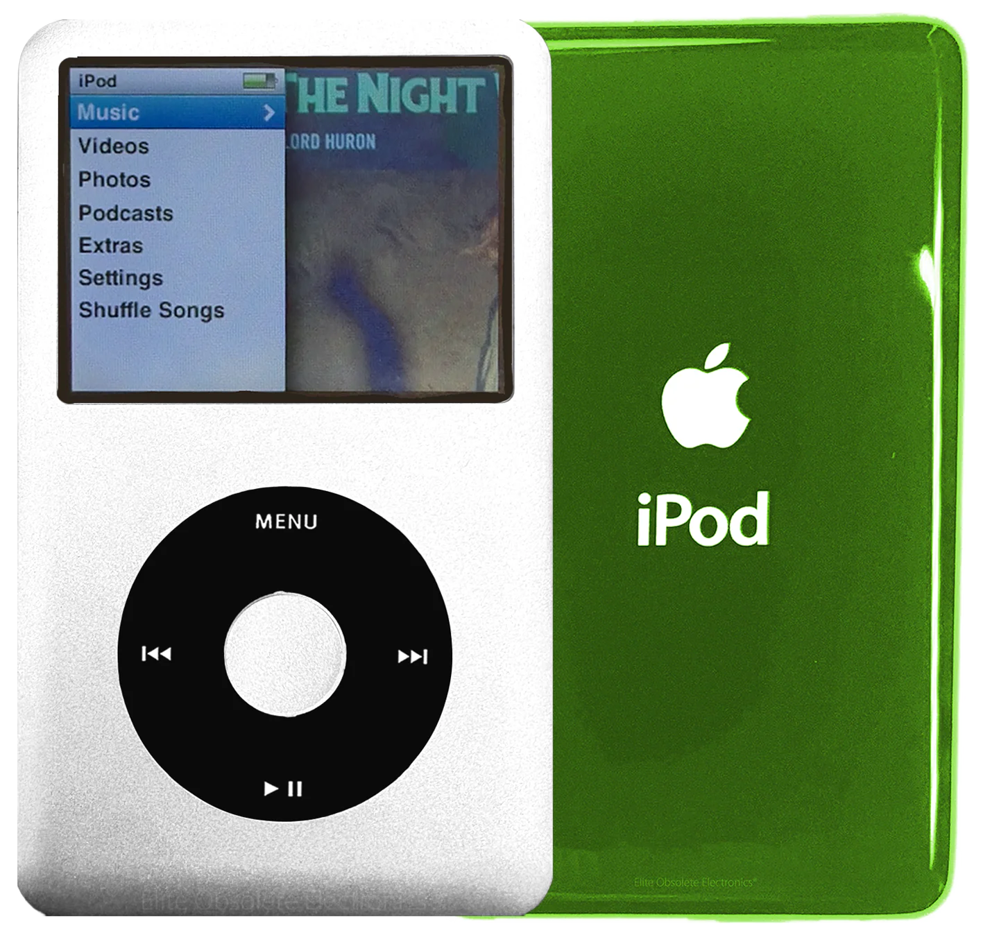 New Apple iPod Classic 6th & 7th Generation Silver Metal / Black / Silver Metal (Toxic Green)