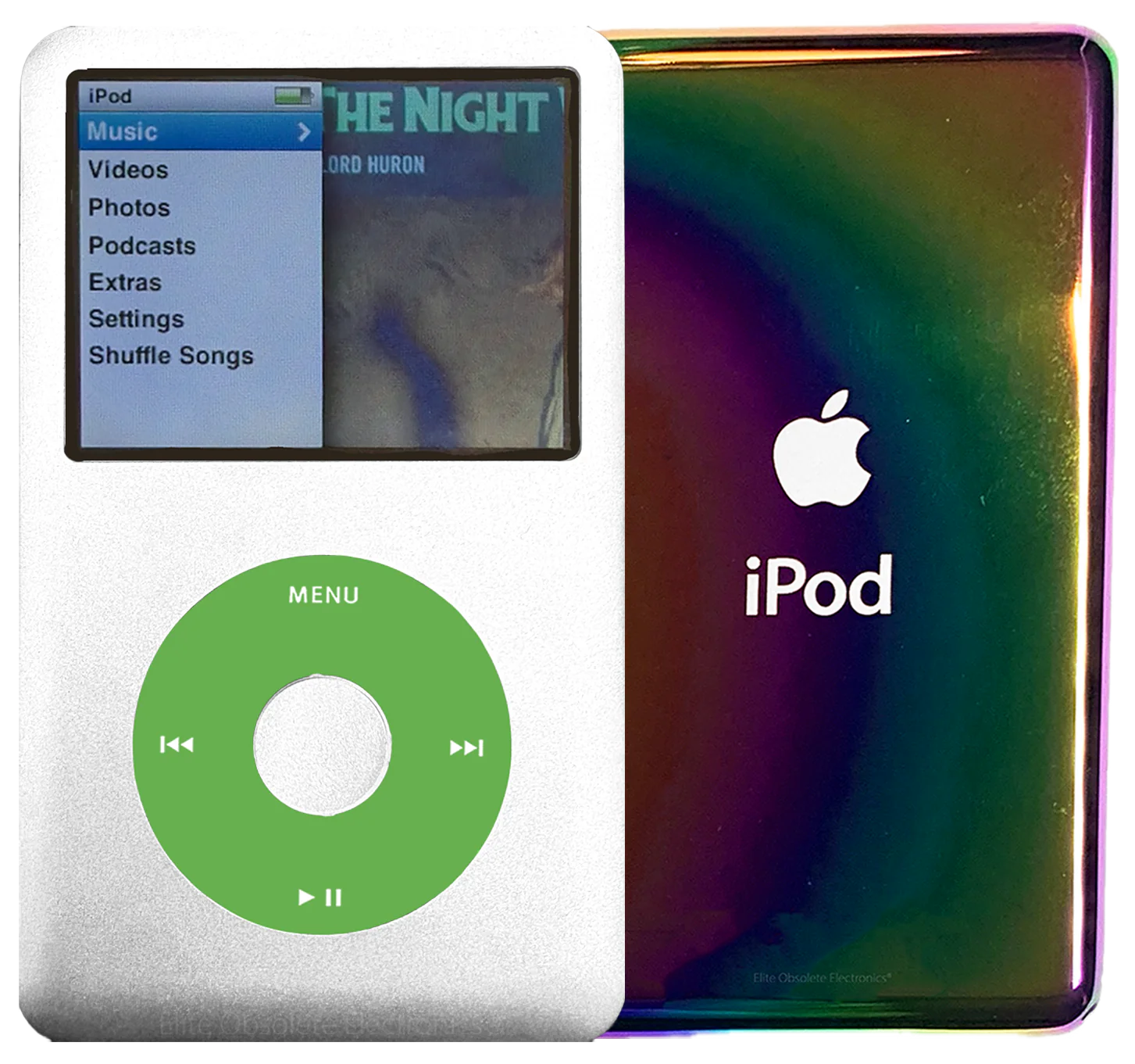 New Apple iPod Classic 6th & 7th Generation Silver / Light Green / Silver (Rainbow)
