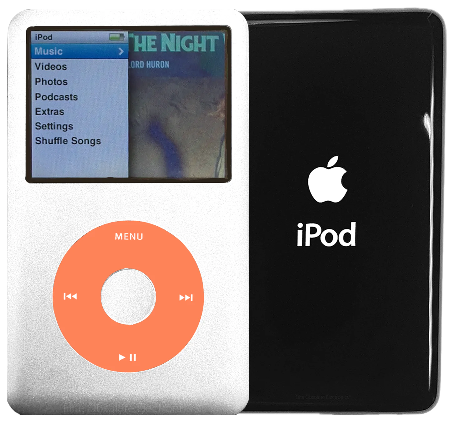 New Apple iPod Classic 6th & 7th Generation Silver Metal / Orange / Silver Metal (Black)