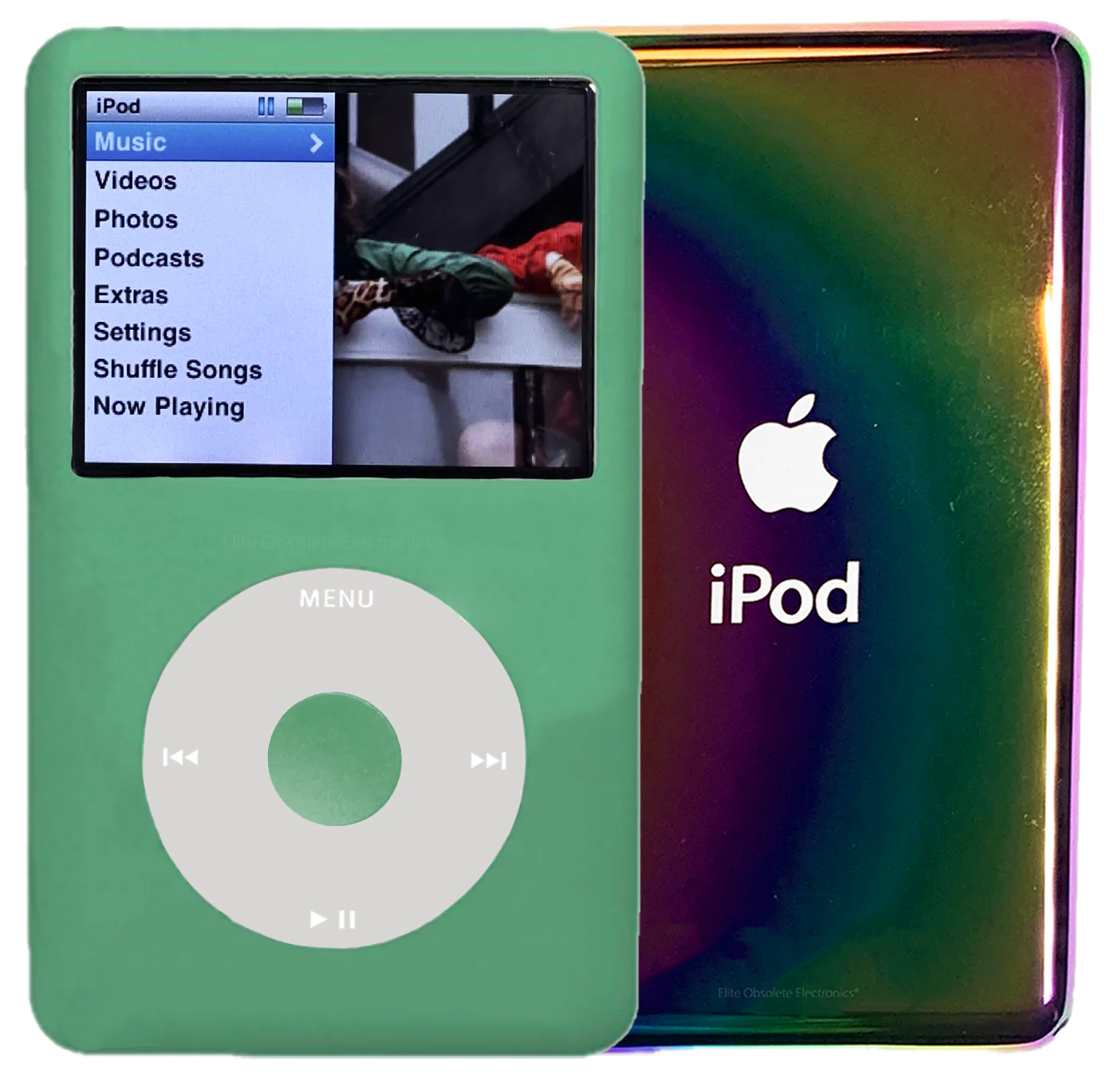 New Apple iPod Classic 6th & 7th Generation Teal Green Metal / Grey / Teal Green Metal (Rainbow)