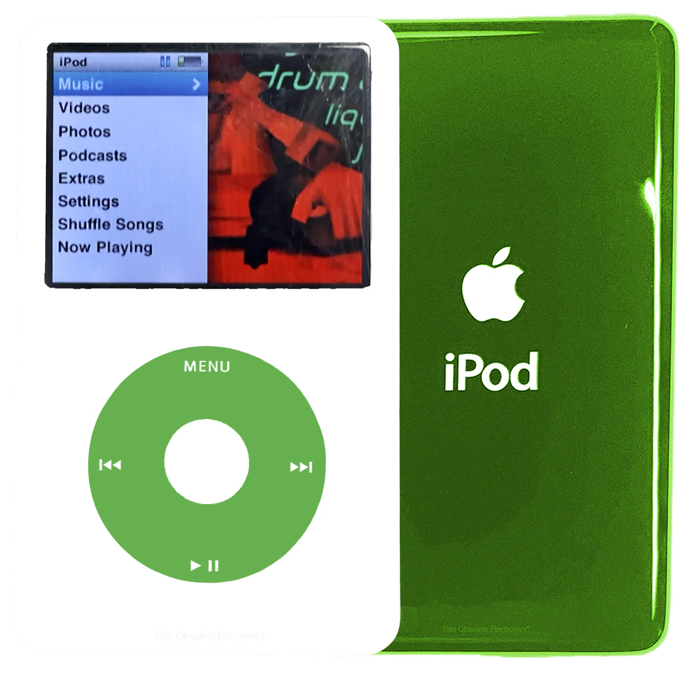 New Apple iPod Classic 6th & 7th Generation White Plastic / Light Green / White Plastic (Toxic Green)