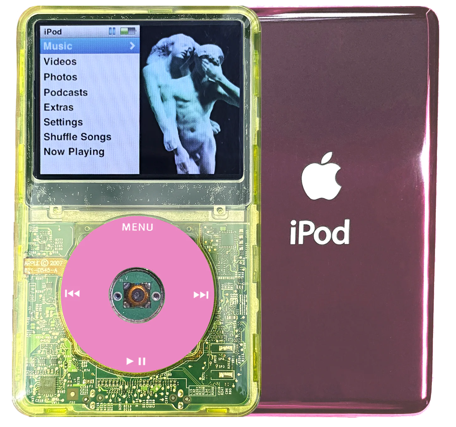 New Apple iPod Classic 6th & 7th Generation Yellow Crystal Plastic / Light Pink / Crystal Clear (Blush Pink)