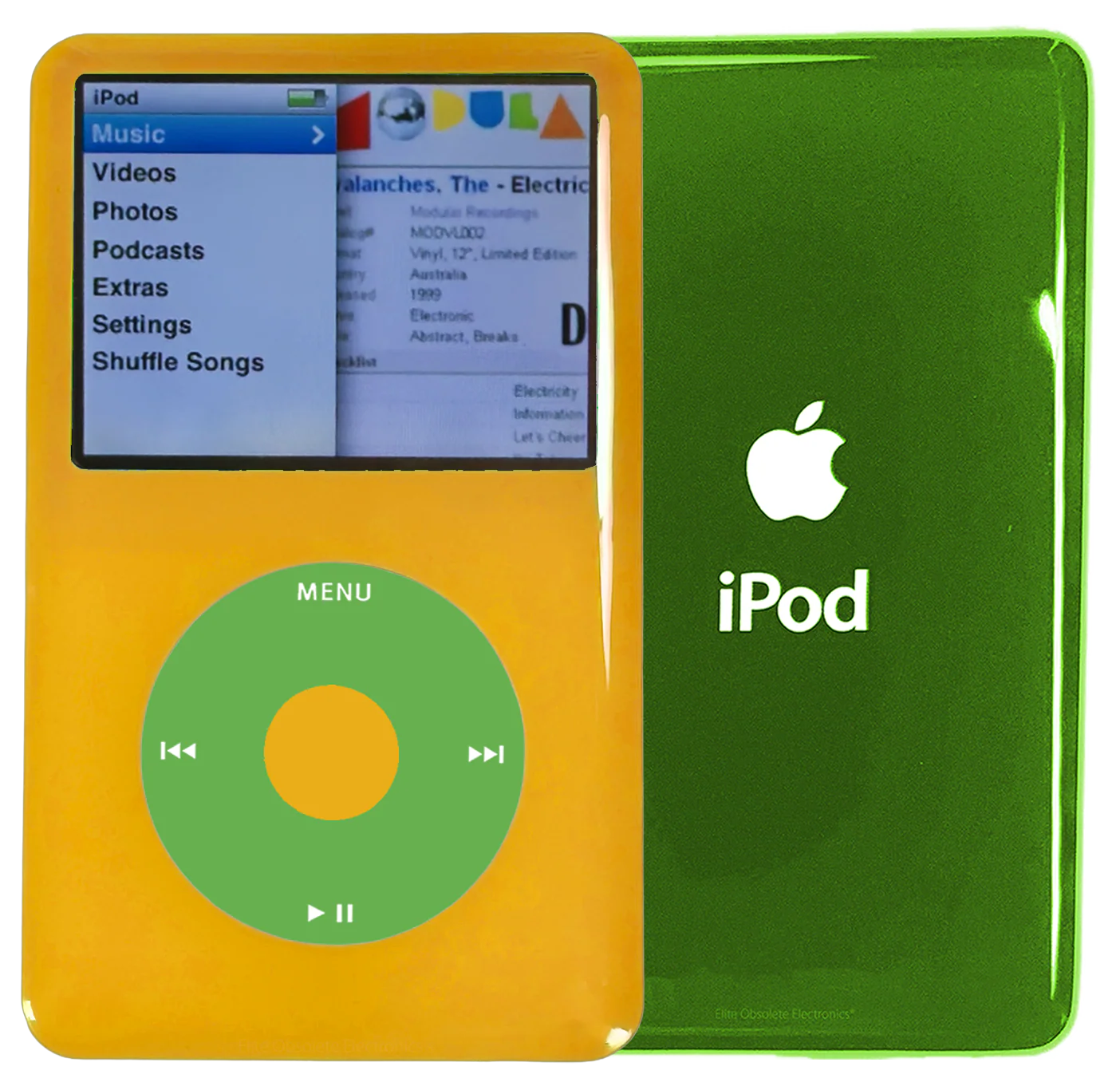 New Apple iPod Classic 6th & 7th Generation Yellow Plastic / Light Green / Yellow Plastic (Toxic Green)